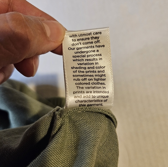 Hemant & Nandita Green Flared Pants W Embroired  Belt Wide Leg W Eyelets Small - Picture 12 of 12